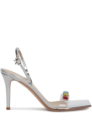 Gianvito Rossi 105mm crystal-embellished sandals - Silver
