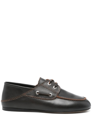 SANDRO leather derby shoes - Brown