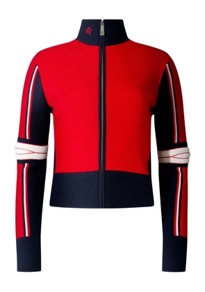 Perfect Moment zip-up star-detail cardigan - Red