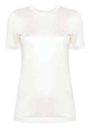 LOEWE Anagram-embroidered knotted T-shirt - Neutrals