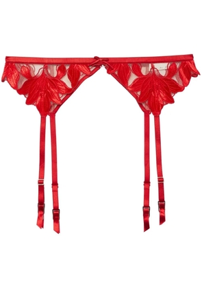 Fleur Du Mal Lily embroidered garter belt