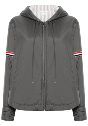 Thom Browne RWB down hooded jacket - Grey