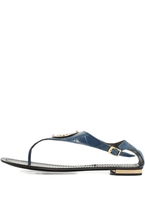 Roberto Cavalli croc-embossed logo sandals - Blue