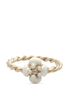 CHANEL Pre-Owned 2013 Gold Plated Camellia Chain Ring costume ring