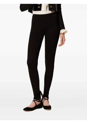 TWINSET side-band knit leggings - Black
