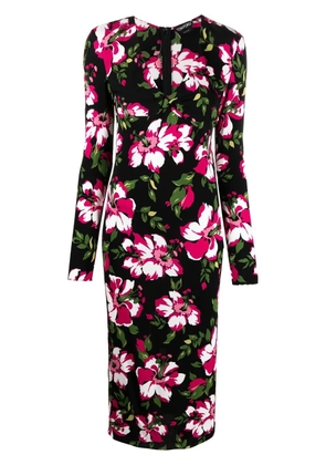 TOM FORD floral-print mid-length dress - Black