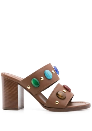 Gianvito Rossi 90mm beaded leather sandals - Brown