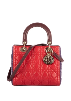 Christian Dior Pre-Owned 2010s quilted two-tone shoulder bag - Red