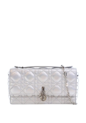 Christian Dior Pre-Owned 2023 Mini Iridescent Metallic Lambskin Cannage My Dior Bag satchel - Silver