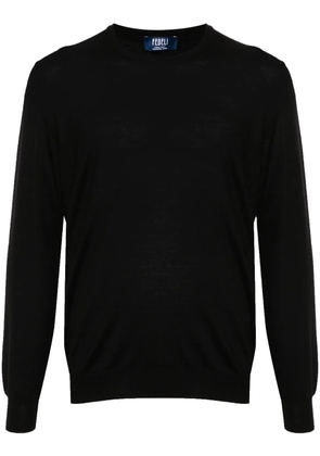 Fedeli fine-knit virgin-wool jumper - Black