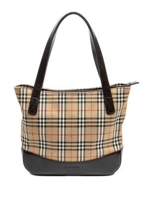 Burberry Pre-Owned check-pattern tote bag - Neutrals