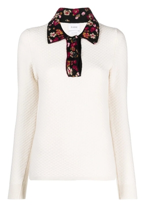 Barrie floral-print cashmere jumper - White