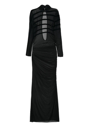 Jean Paul Gaultier draped mesh dress - Black