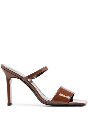 BY FAR Ada patent leather mules - Brown
