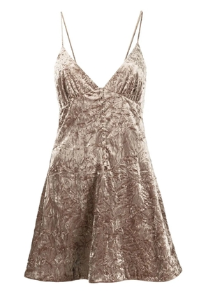 Saint Laurent spaghetti-strap V-neck dress - Brown