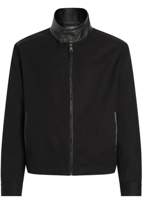 Dolce & Gabbana leather-trim bomber jacket - Black