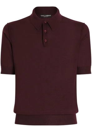 Dolce & Gabbana fine-ribbed polo shirt - Red