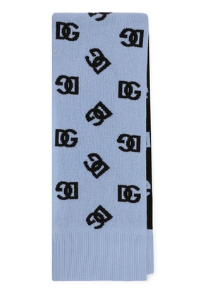 Dolce & Gabbana DNA intarsia-knit logo scarf - Blue