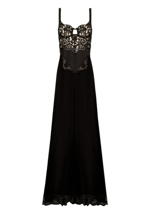Dolce & Gabbana lace-detail silk-blend dress - Black