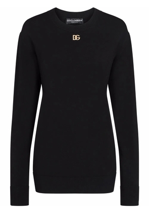 Dolce & Gabbana logo-appliqué long-sleeve sweatshirt - Black