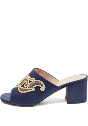 Etro Pre-Owned 60mm embroidered sandals - Blue