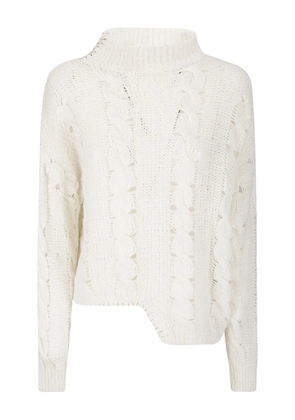 Handmade Cecile cable-knit sweater - White