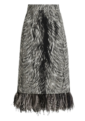 Dolce & Gabbana feather-trim faux-fur skirt - Grey