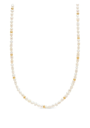 Nialaya Jewelry mini pearl choker necklace - White