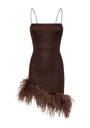 Oséree Lumière Plumage mini dress - Brown