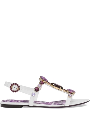 Dolce & Gabbana rhinestone-embellished sandals - White