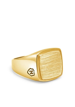 Nialaya Jewelry brushed signet ring - Gold