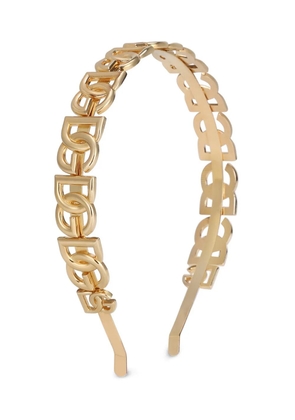 Dolce & Gabbana logo-plaque hairband - Gold