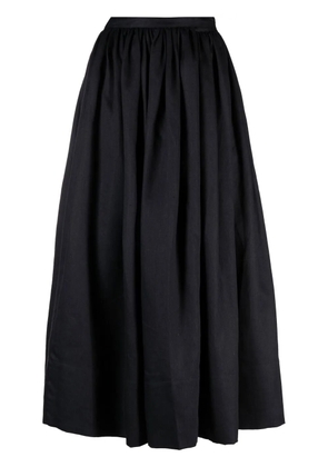 Asceno Coco full linen midi skirt - Black