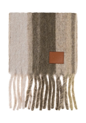 LOEWE striped fringed scarf - Neutrals