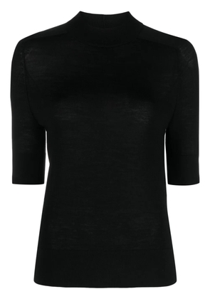 Calvin Klein ribbed-collar wool knitted top - Black