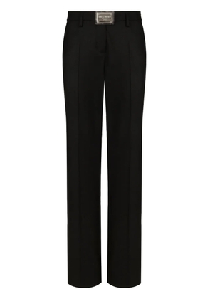 Dolce & Gabbana logo-plaque straight-leg trousers - Black