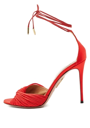 Aquazzura 80mm pleated satin sandals - Red