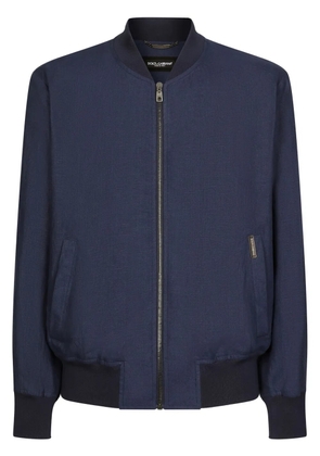 Dolce & Gabbana unlined linen bomber jacket - Blue