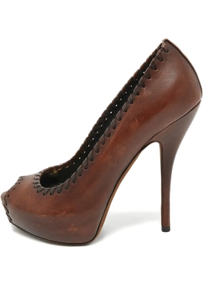 Gucci Pre-Owned peep-toe platform pumps - Brown