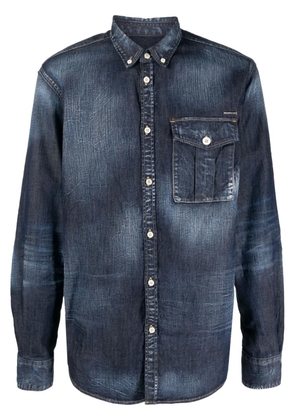 DSQUARED2 logo-plaque denim shirt - Blue
