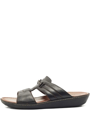 Tod's Vintage leather buckle open-toe sandals - Black