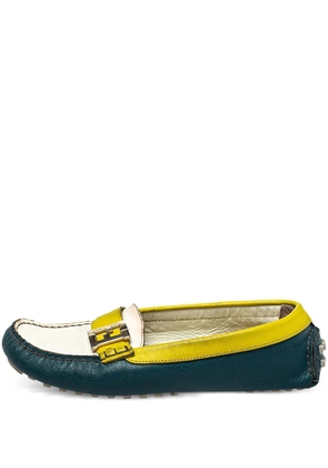 Fendi Pre-Owned leather strap loafers - Green