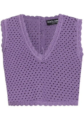 Dolce & Gabbana crochet-knit tank top - Purple