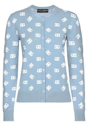Dolce & Gabbana DNA logo print cardigan - Blue