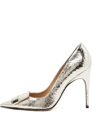 Sergio Rossi Vintage 2024 croc-embossed buckle pumps - Grey