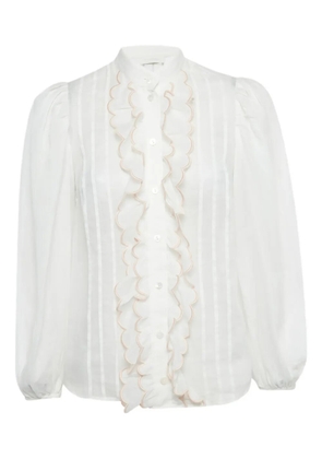 ZIMMERMANN frill-detail scalloped shirt - White