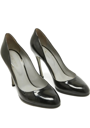 Sergio Rossi Vintage almond-toe patent-leather pumps - Black
