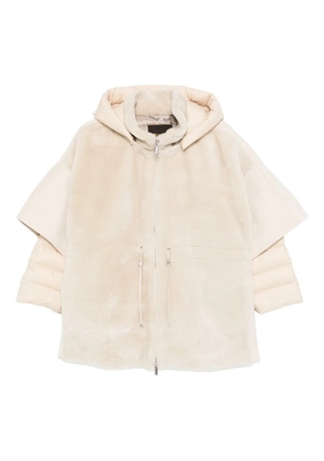 Moorer zip-fastening hooded coat - Neutrals