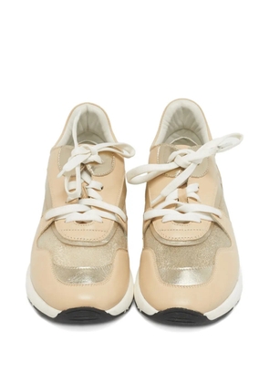 Casadei leather lace-up sneakers - Neutrals