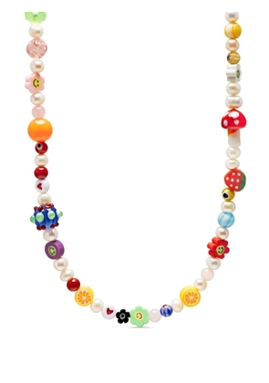 Nialaya Jewelry beaded pearl choker necklace - White